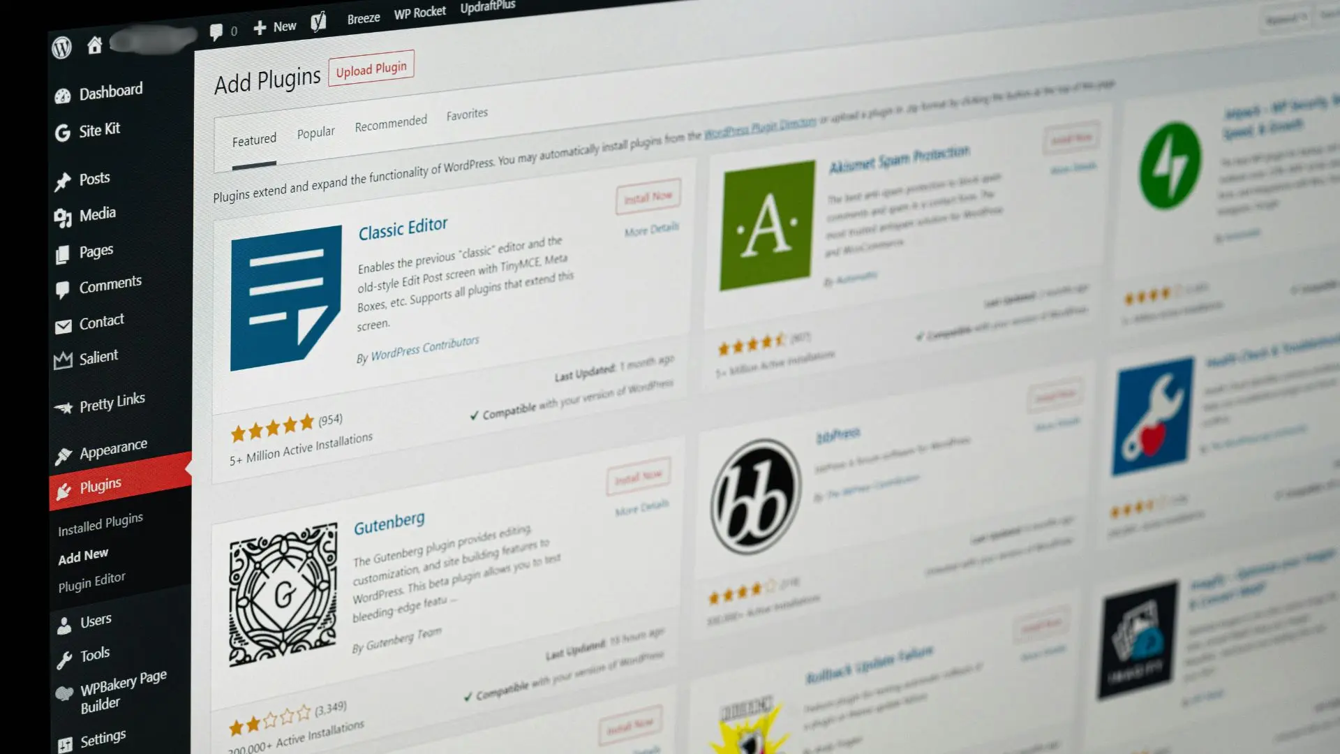 WordPress dashboard used to build websites and earn in Nigeria at Joon Digital Academy