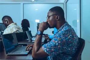 Young Nigerian learning digital skills online